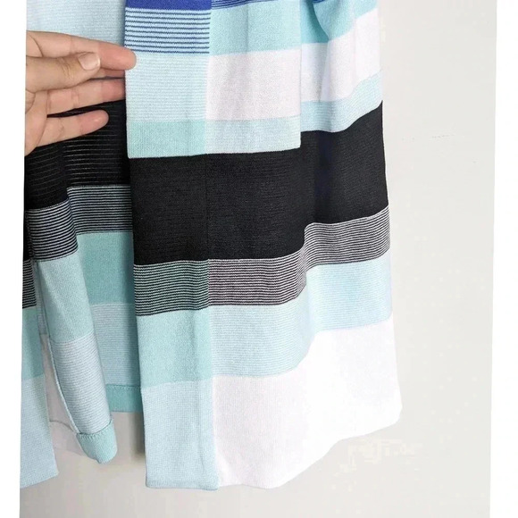 NEW Ming Wang Mixed Stripe Relaxed Soft Knit Cardigan - Picture 5 of 8